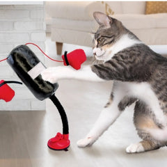 Interactive Cat Boxing Toy for Cats – Punching Bag with Plush Gloves