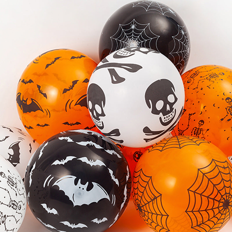 Black Skull Halloween Balloons - Spooky Party Decorations