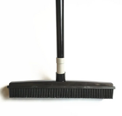 Pet Hair Removal Broom Mop – Rubber Bristle Floor Broom for Dog & Cat Hair