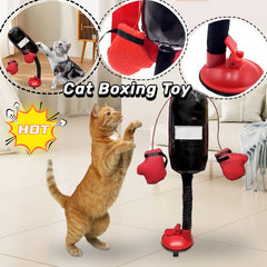 Interactive Cat Boxing Toy for Cats – Punching Bag with Plush Gloves