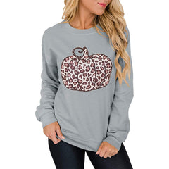 Leopard Pumpkin Print Halloween Shirt - Spooky Season Style