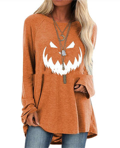 Women's Halloween Long Sleeve T-Shirt - Spooky Season Style