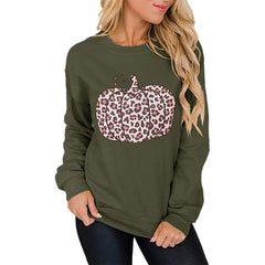 Leopard Pumpkin Print Halloween Shirt - Spooky Season Style