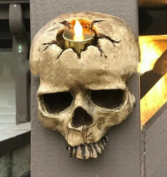 Halloween Skull Wall Decor – Gothic Skull Candle Holder