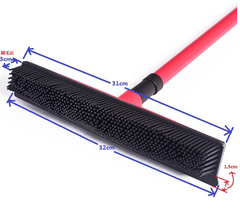 Pet Hair Removal Broom Mop – Rubber Bristle Floor Broom for Dog & Cat Hair
