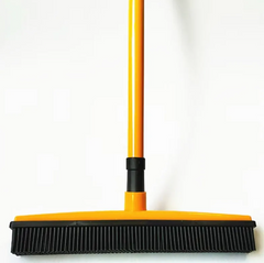 Pet Hair Removal Broom Mop – Rubber Bristle Floor Broom for Dog & Cat Hair