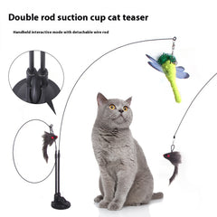 Cat Sucker Teaser Toy – Interactive Suction Cup Wand Toy for Indoor Cats