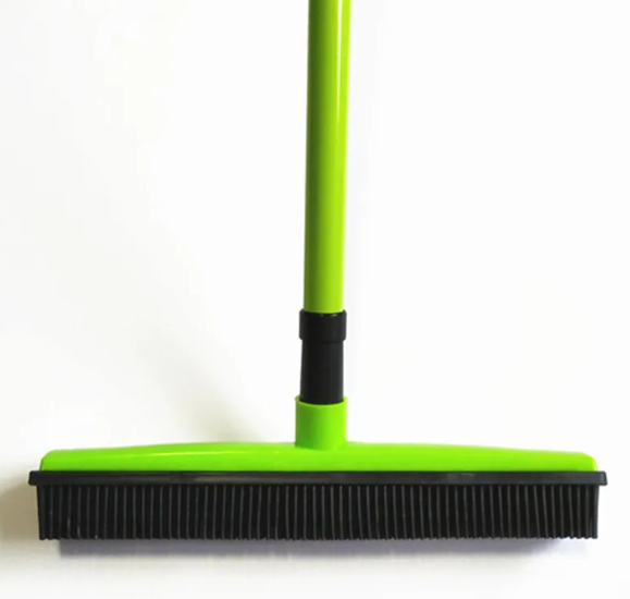 Pet Hair Removal Broom Mop – Rubber Bristle Floor Broom for Dog & Cat Hair