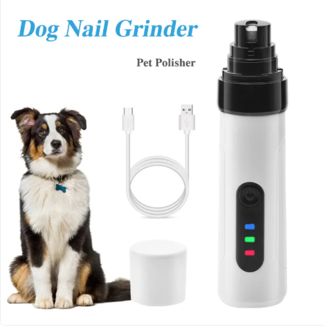 Rechargeable Electric Pet Nail Grinder – Quiet Low-Vibration Nail Trimmer for Dogs & Cats