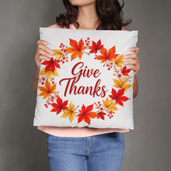 Give Thanks Autumn Classic Pillow