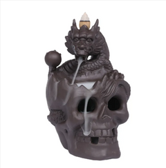 Dragon Skull Backflow Incense Burner with LED Light