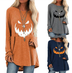 Women's Halloween Long Sleeve T-Shirt - Spooky Season Style