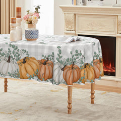 Thanksgiving Pumpkin Tablecloth 50×70 Inch Oval