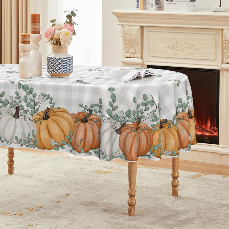 Thanksgiving Pumpkin Tablecloth 50×70 Inch Oval