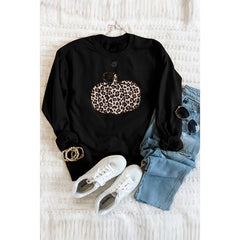 Leopard Pumpkin Print Halloween Shirt - Spooky Season Style