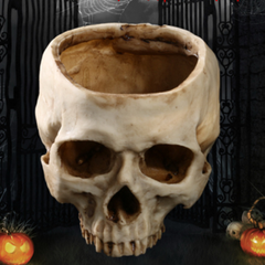 Skull Flower Pot - Gothic Halloween Home Décor