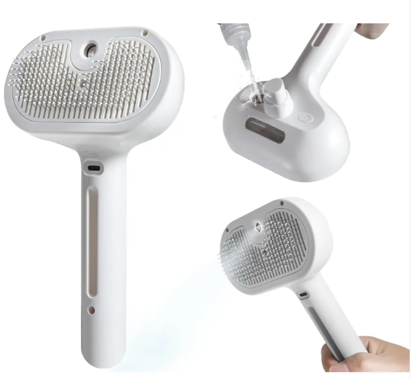 Pet Hair Spray Brush – Self-Cleaning Slicker Brush with Water Mist for Dogs & Cats