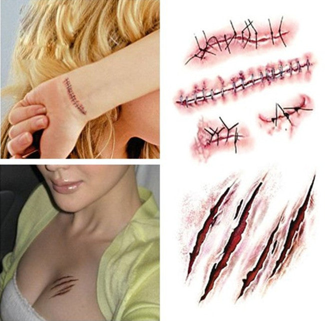 Halloween Scar Sticker Pack - Realistic Costume Makeup