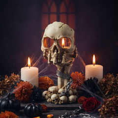 Halloween Skull Candle Holder