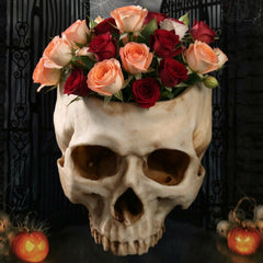 Skull Flower Pot - Gothic Halloween Home Décor