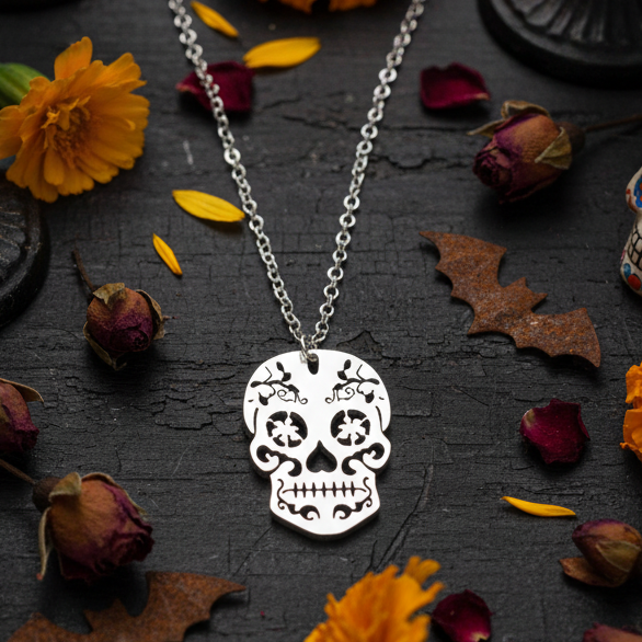 Vintage Skull Pendant Necklace
